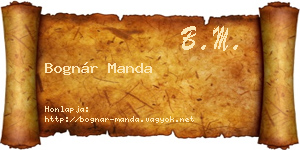 Bognár Manda névjegykártya